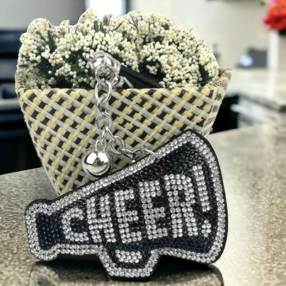Rhinestone CHEER Megaphone Keychain | Cheerleader Gift